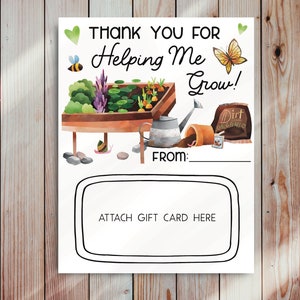 End of School Gift Card Holder, Teacher Gift,  Printable, Instant Download
