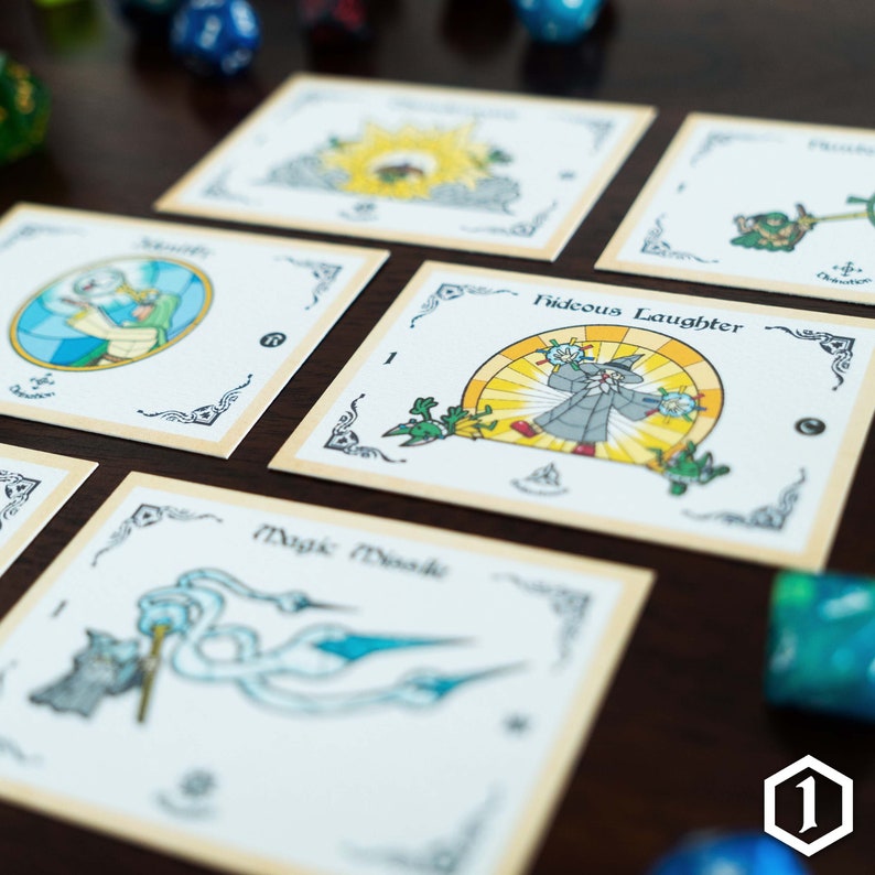 1st Level Dnd Illustrated Spell Cards DIGITAL DOWNLOAD Etsy