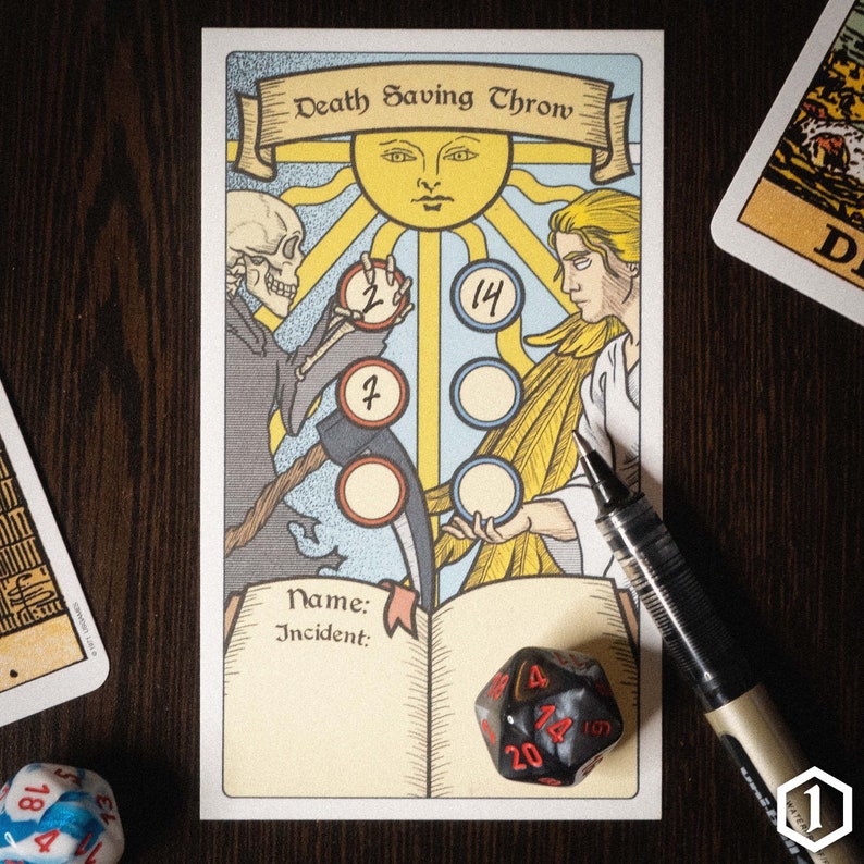 Dnd Death Saving Throw Tarot Cards DIGITAL DOWNLOAD Etsy