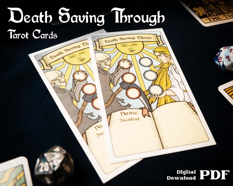 Dnd Death Saving Throw Tarot Cards DIGITAL DOWNLOAD Etsy Australia