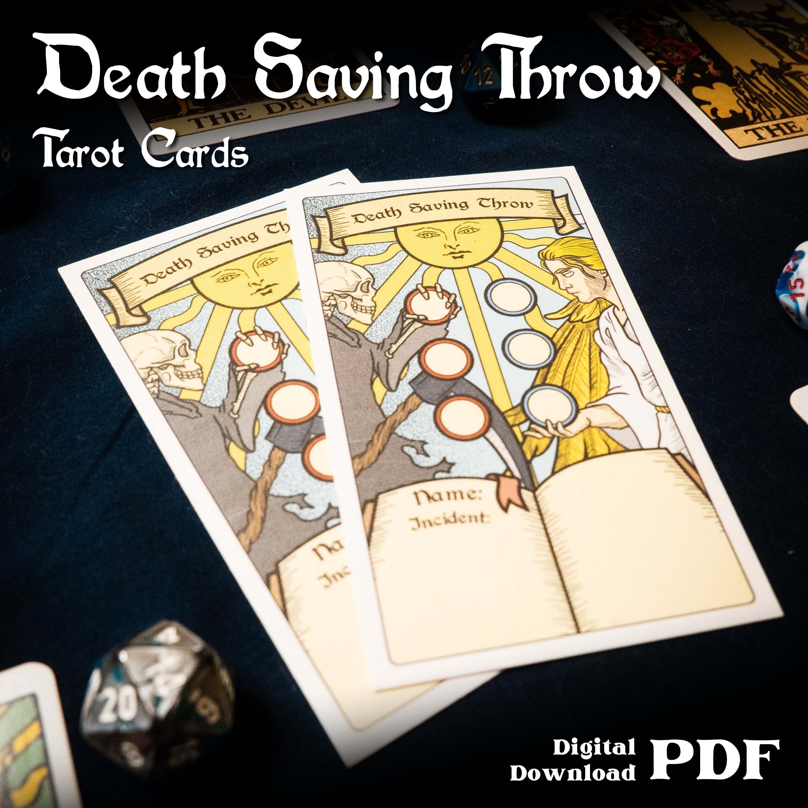 Dnd Death Saving Throw Tarot Cards DIGITAL DOWNLOAD Etsy Australia