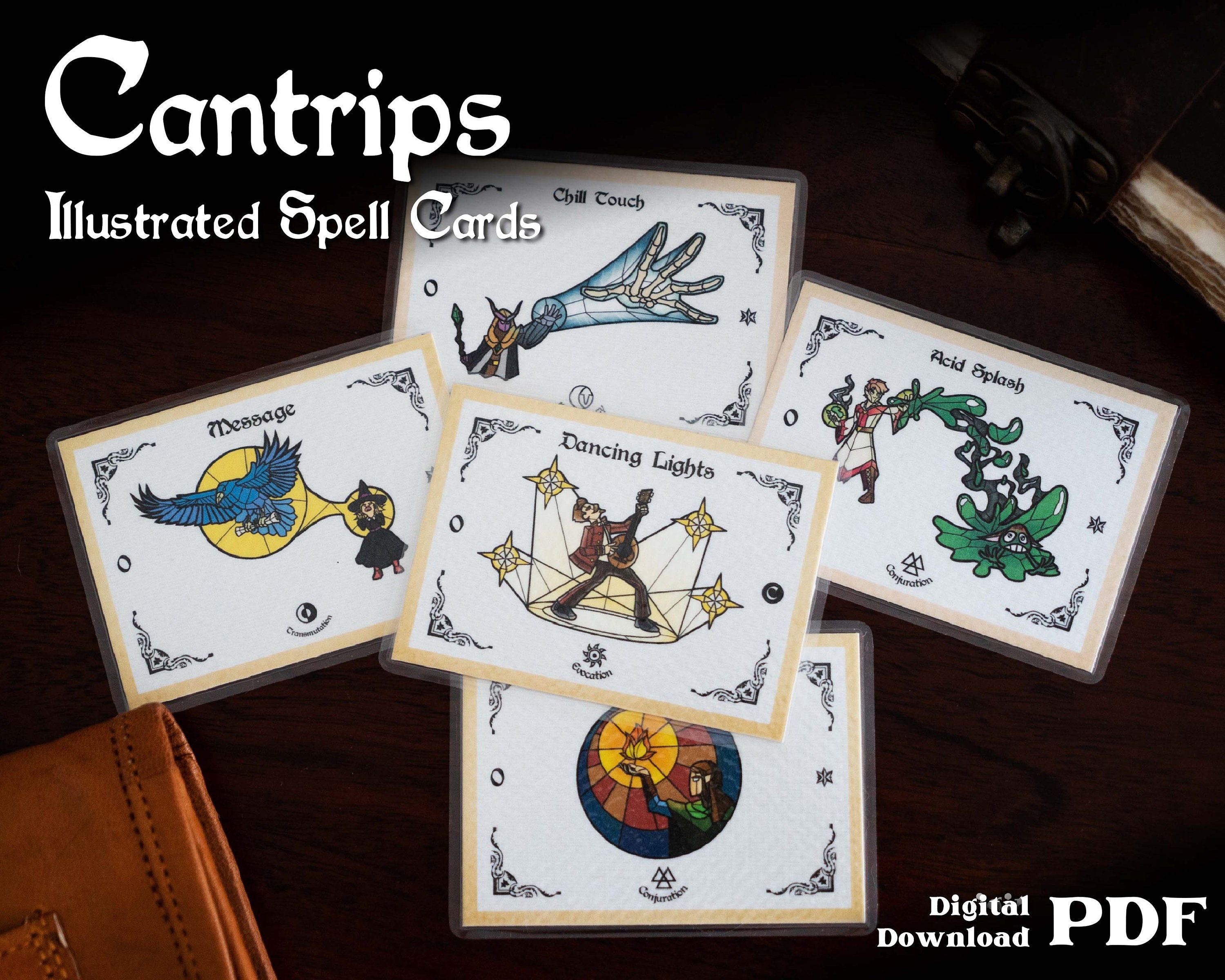 Cantrips Dnd Illustrated Spell Cards DIGITAL DOWNLOAD - Etsy