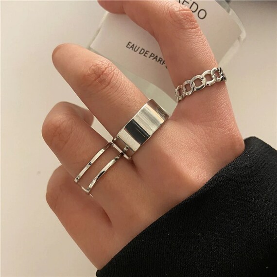 3pcs Rings Set Gold Silver Trend Jewelry Rings Set for Women