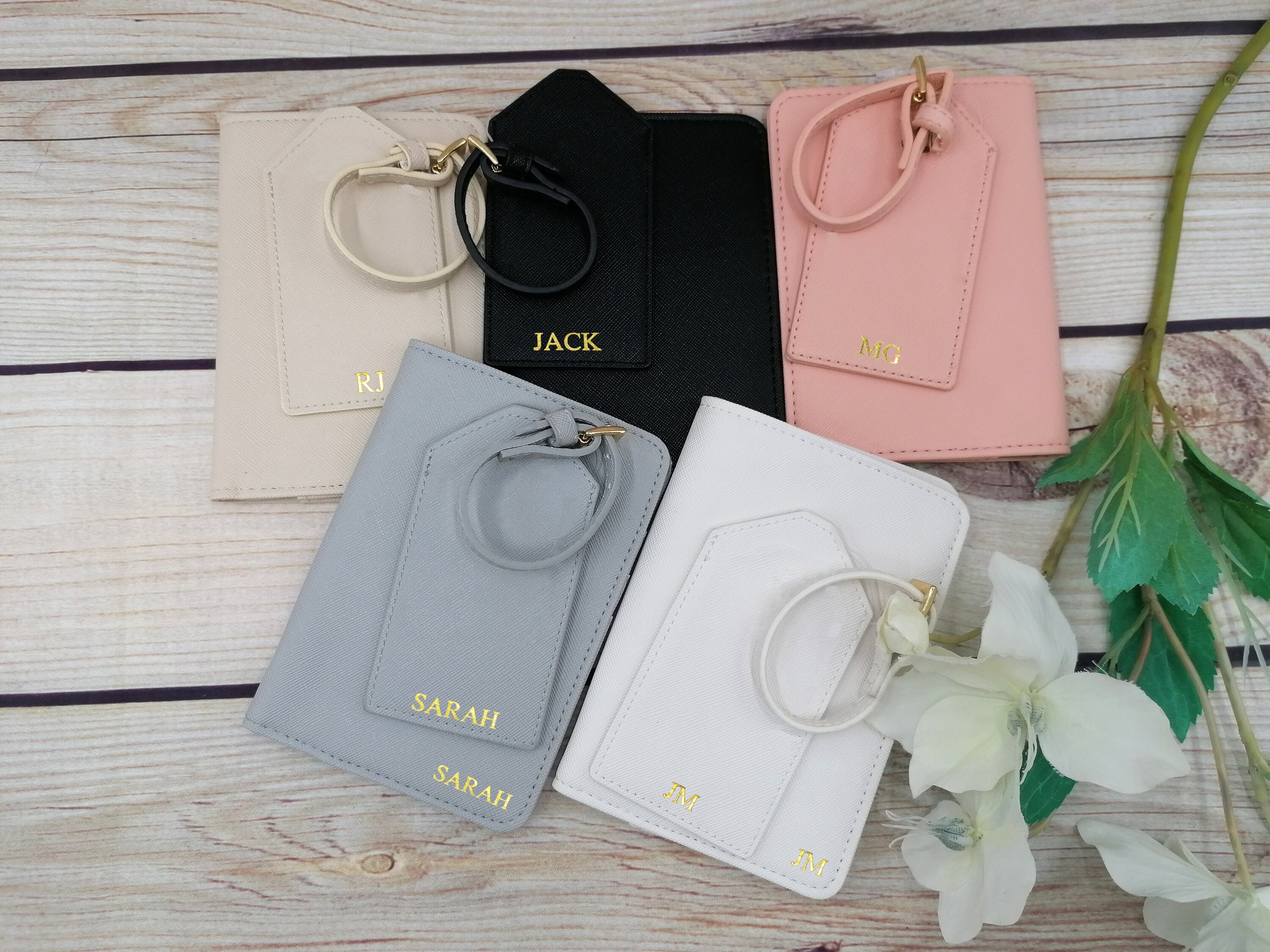 ! for Order >150USD - Passport Cover - Monogram Passport Holder- Personalized Leather Passport Holder (Classic font)