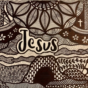 Jesus zentangle print