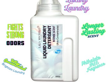 Our Second Wave of Highly Scented Luxury Laundry Essentials.  Liquid Detergent