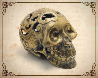 Amulet | Brass Skull | Large Decorative Paperweight