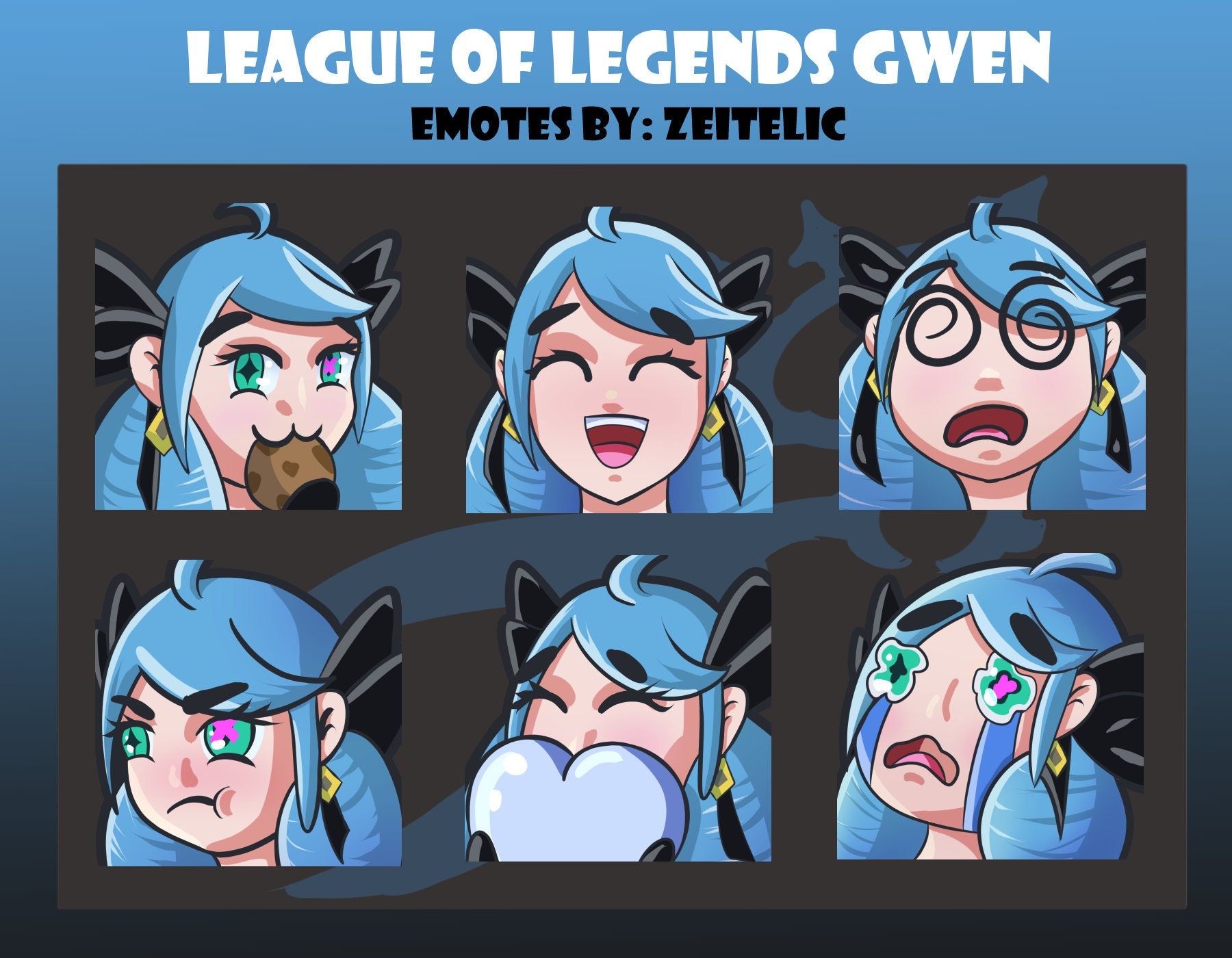 League of Legends: Gwen Emotes | Etsy