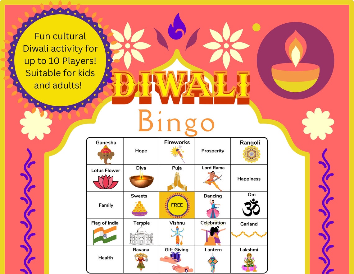 Diwali Bingo Game Activity - Etsy