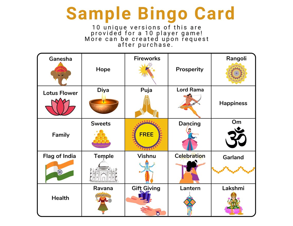 Diwali Bingo Game Activity - Etsy