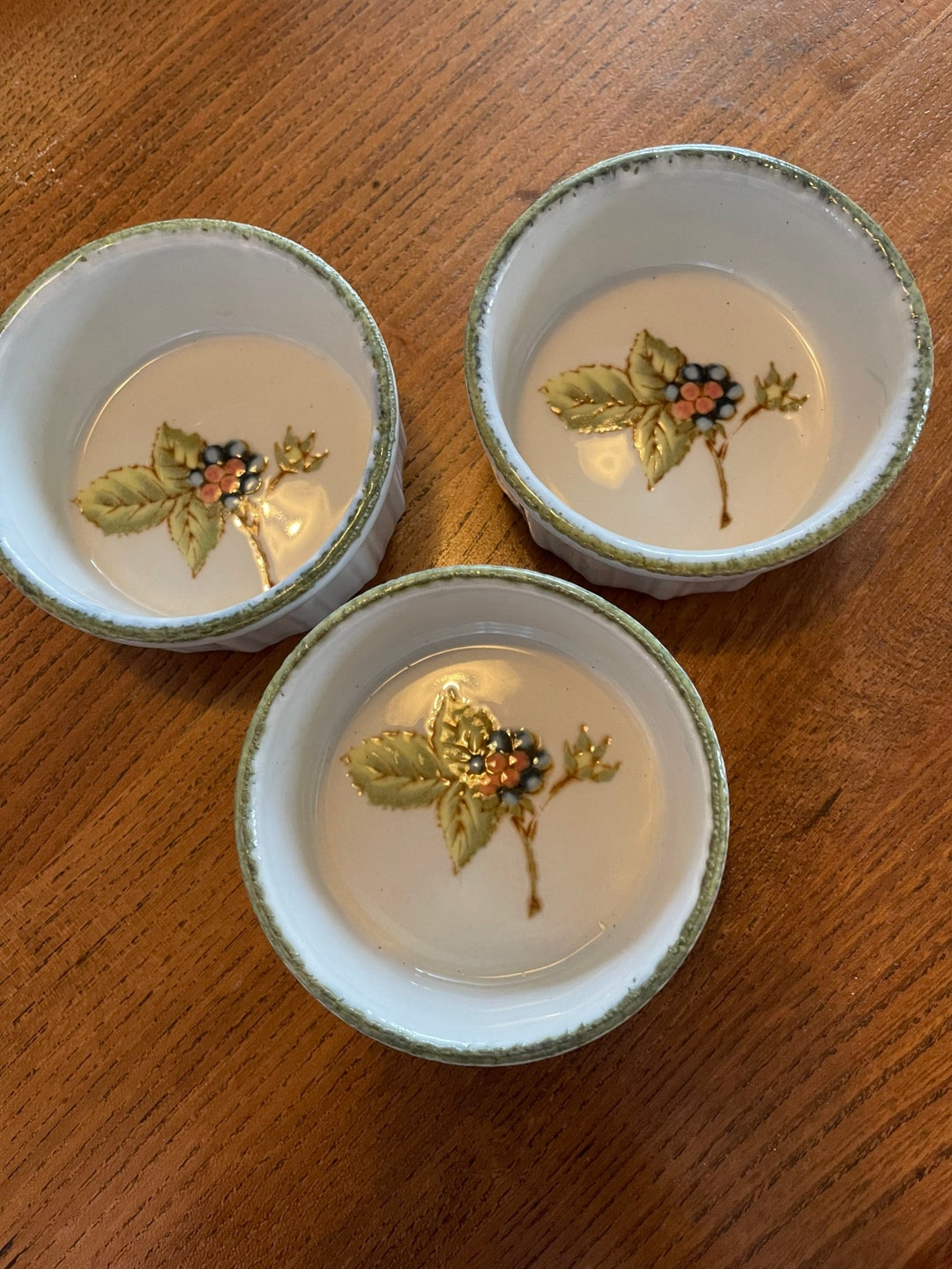 Midwinter Cookware Ramekins Vintage Midwinter Ramekins (set of 3) - Still Life Blackberry Design ...