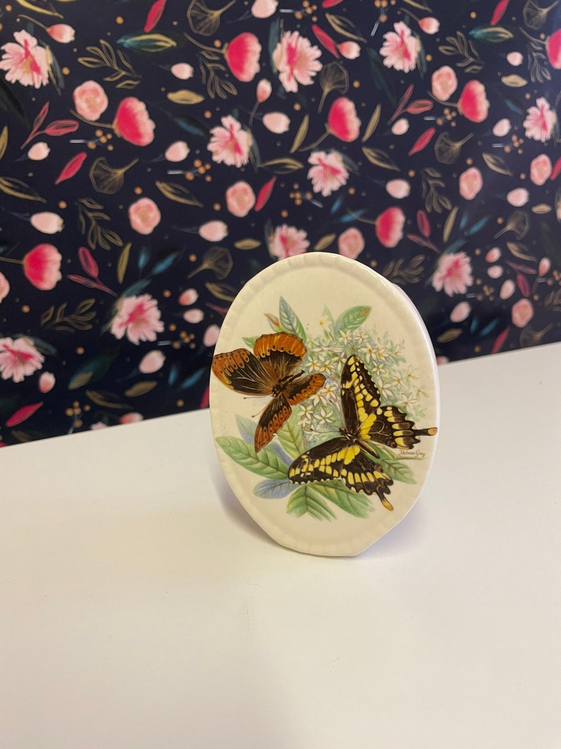 Vintage Fontmell potteries butterfly themed small vase 2587 image 2