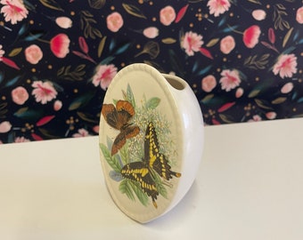 Vintage Fontmell potteries butterfly themed small vase 2587