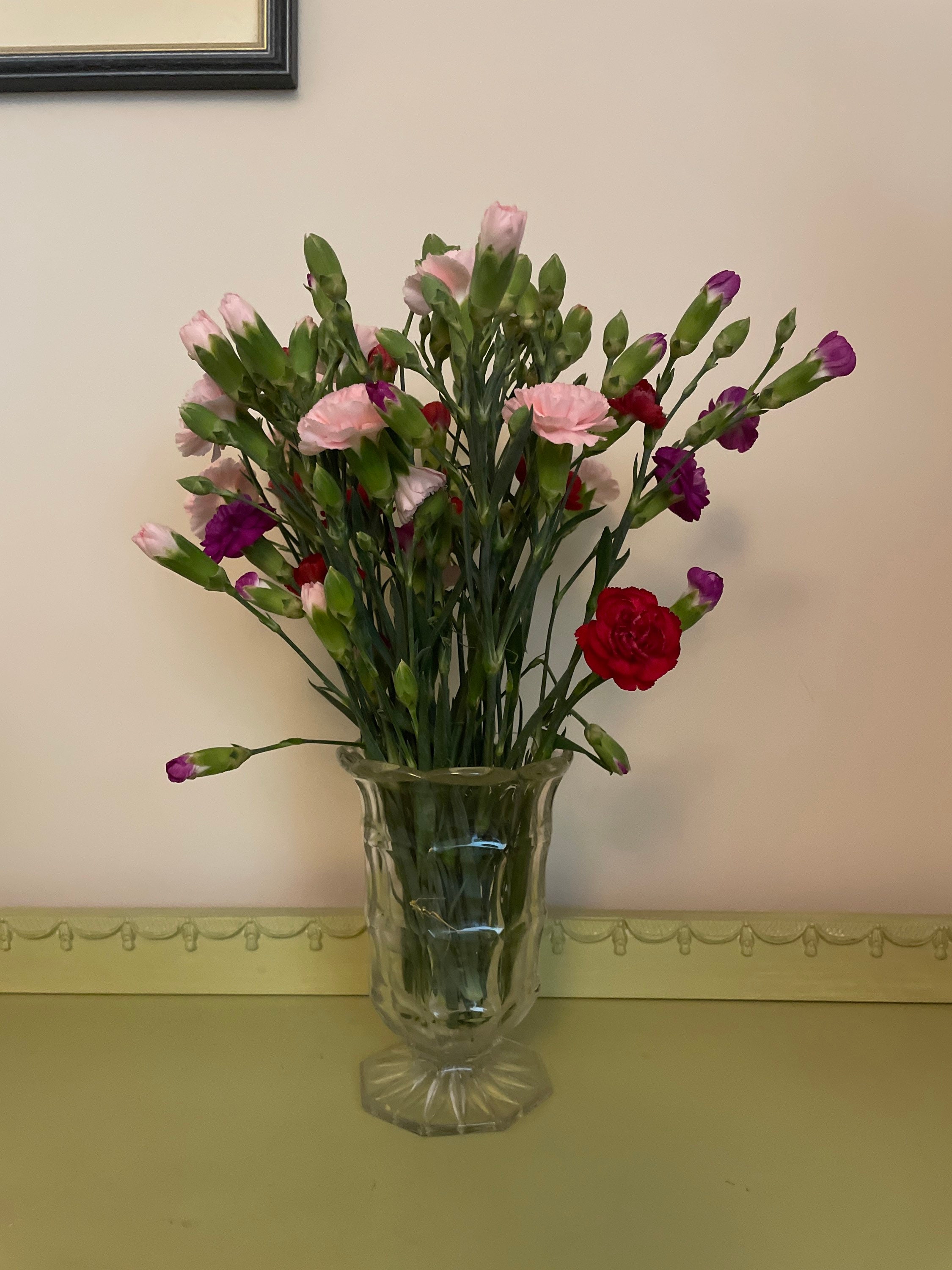 Vintage Pressed Glass Vase Celery Jar Square Patterned 1128 Etsy