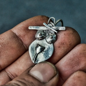 Naked Female Body Necklace, Abstract Woman&#39;s Silhouette Pendant, Female Empowerment Statement Necklace, Sterling Silver Feminist Jewelry