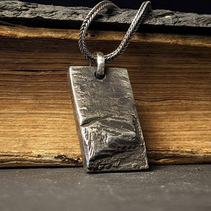 Oxidized Sterling Silver Pendant Necklace: Modern Rustic Jewelry