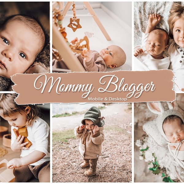 10 Lightroom Presets Mommy Blogger, Bohemian mom preset Mobile & Desktop, Family Preset for Warm Bright Family look, Instagram Preset Airy