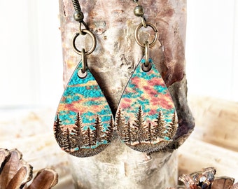 Mountain Earrings Dangle, Wanderlust Jewelry, Nature Jewelry, Travel Gift, Best Friend Gifts