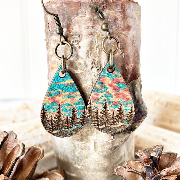 Mountain Earrings Dangle, Wanderlust Jewelry, Nature Jewelry, Travel Gift, Best Friend Gifts