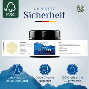 100% Pure Premium Shilajit Mumijo Resin Natural and Organic Laborgeprüft in DE 15-30g GaiaFoods DE zdjęcie 5