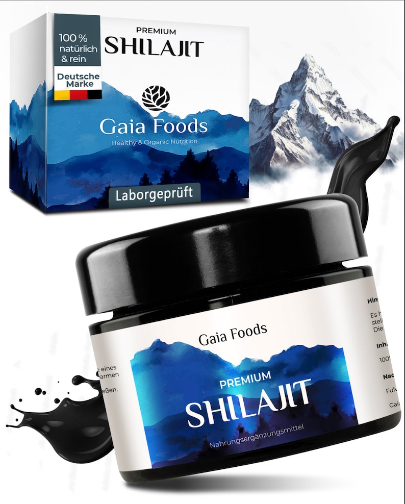 100% Pure Premium Shilajit Mumijo Resin Natural and Organic Laborgeprüft in DE 15-30g GaiaFoods DE zdjęcie 2