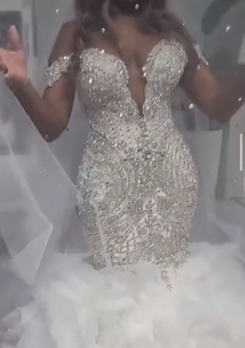 Custom to Make Trumpet Wedding Dress Deposit 50 300usd of Etsy