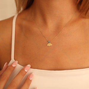 14K Real Gold Cloud Necklace, Necklace, Gold Necklace, Cloud Necklace, Gold Cloud Necklace