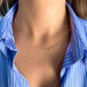 14K Solid Gold Chain Necklace, Real Gold Dainty Layered Necklace for Women, Minimalist Everyday Jewelry, Gift For Her, Mother's Day Gift