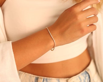 14K Echtgold Waterway Armband, Bracelet, Goldarmband, Waterway Armband