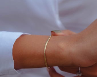 14 K Gold Italy Bracelet, Snake Gold Bracelet, Chain Bracelet, Herrignborn Dainty Bracelet, Gift For Women
