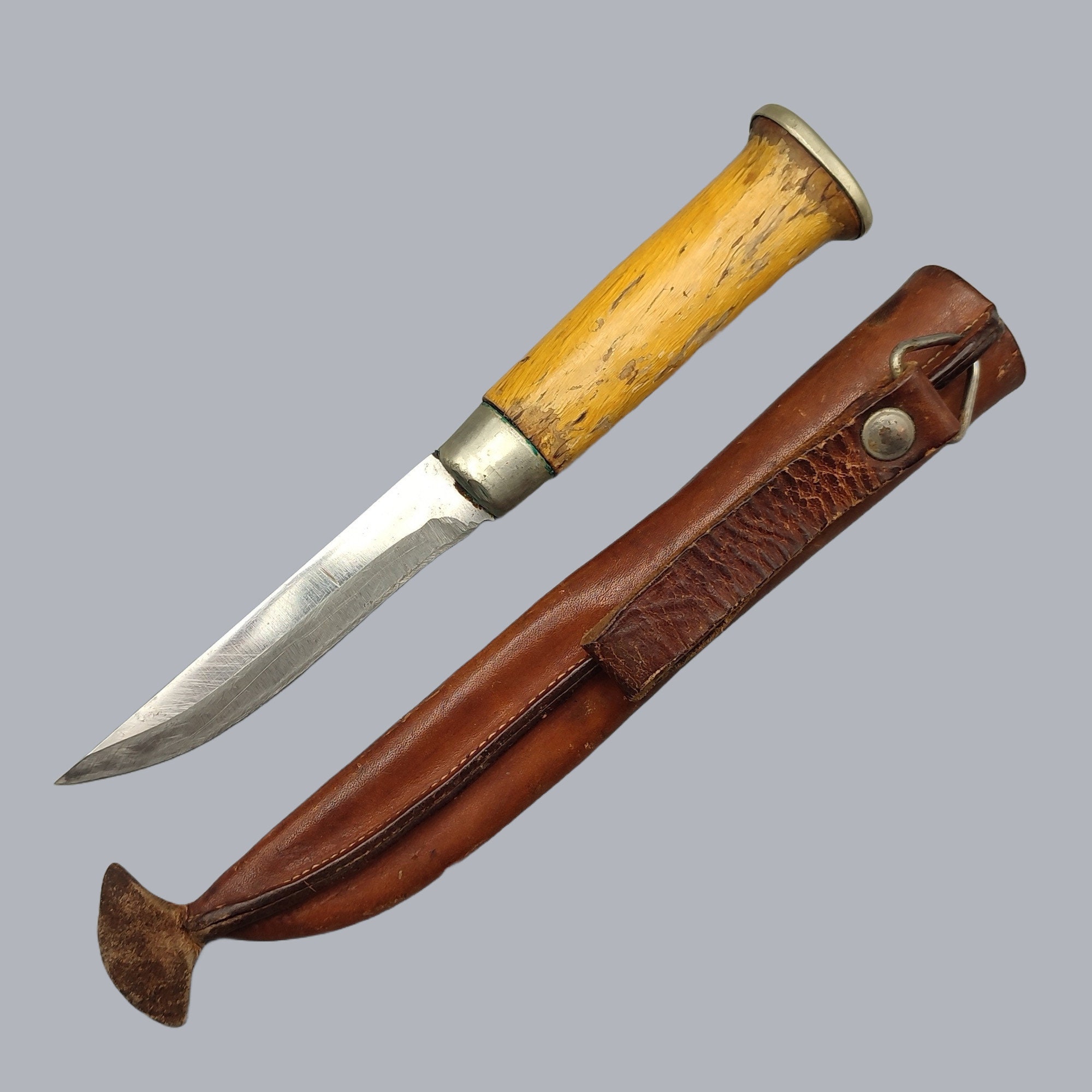 LAPINLEUKU PUUKKO KNIFE Finnish Vintage From 1960s by Janne Marttiini Rovaniemi Finland With