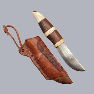 Vintage Swedish Mora Knife by Sigvard Danneholm | 1995 Stockholm | Reindeer Horn Handle | Frosts Blade | Nordic Viking Puukko Knife