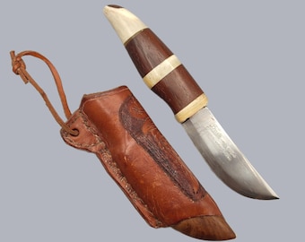 Vintage Swedish Mora Knife by Sigvard Danneholm | 1995 Stockholm | Reindeer Horn Handle | Frosts Blade | Nordic Viking Puukko Knife