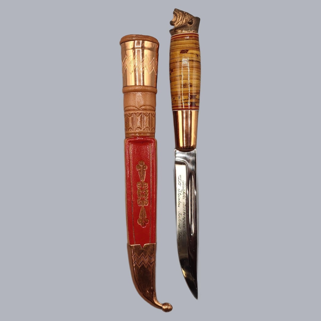 Couteau De Poche Iisakki Jarvenpaa Puukko - Gaine Finlande - Vintage