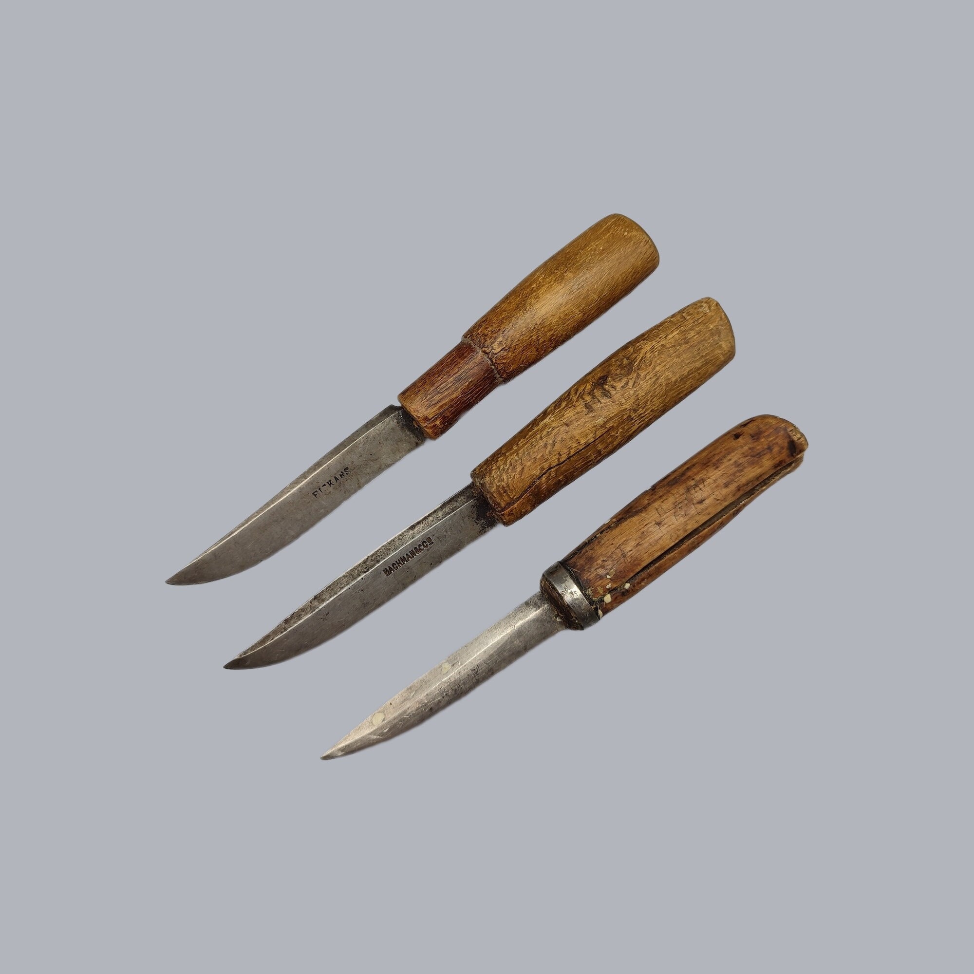 Set of 3 Vintage Orijärvi Puukko Knives 1910s 1920s Fiskars