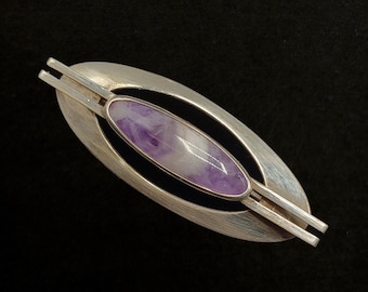 Vintage Turun Hopea Brooch Finnish Silver Mid-Century Modern Historical Medieval Viking Ancient Design Jewellery Nordic Scandinavian Finland