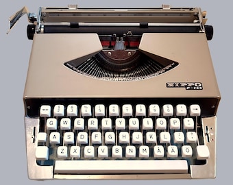 Machine à écrire japonaise Nippo P-200 vintage des années 1960 avec étui de transport d'origine #8551