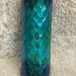 20oz Stainless Steel Mermaid Scale Glitter Tumbler