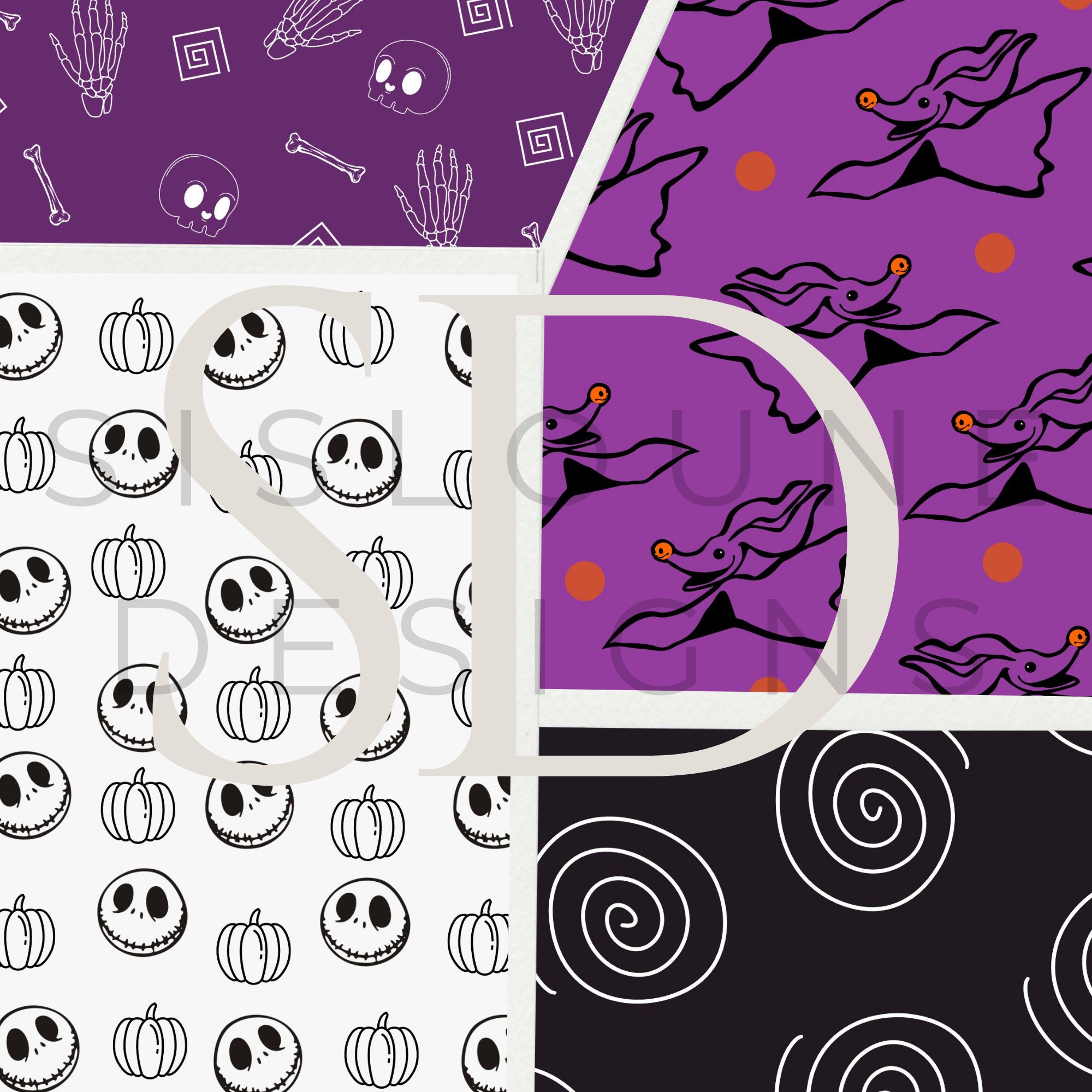 SALE Before Nightmare Themed Printable Digital Paper Pack, Scrapbook ...