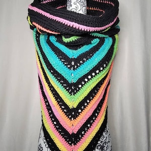Midnight Rainbow Hooded Scarf