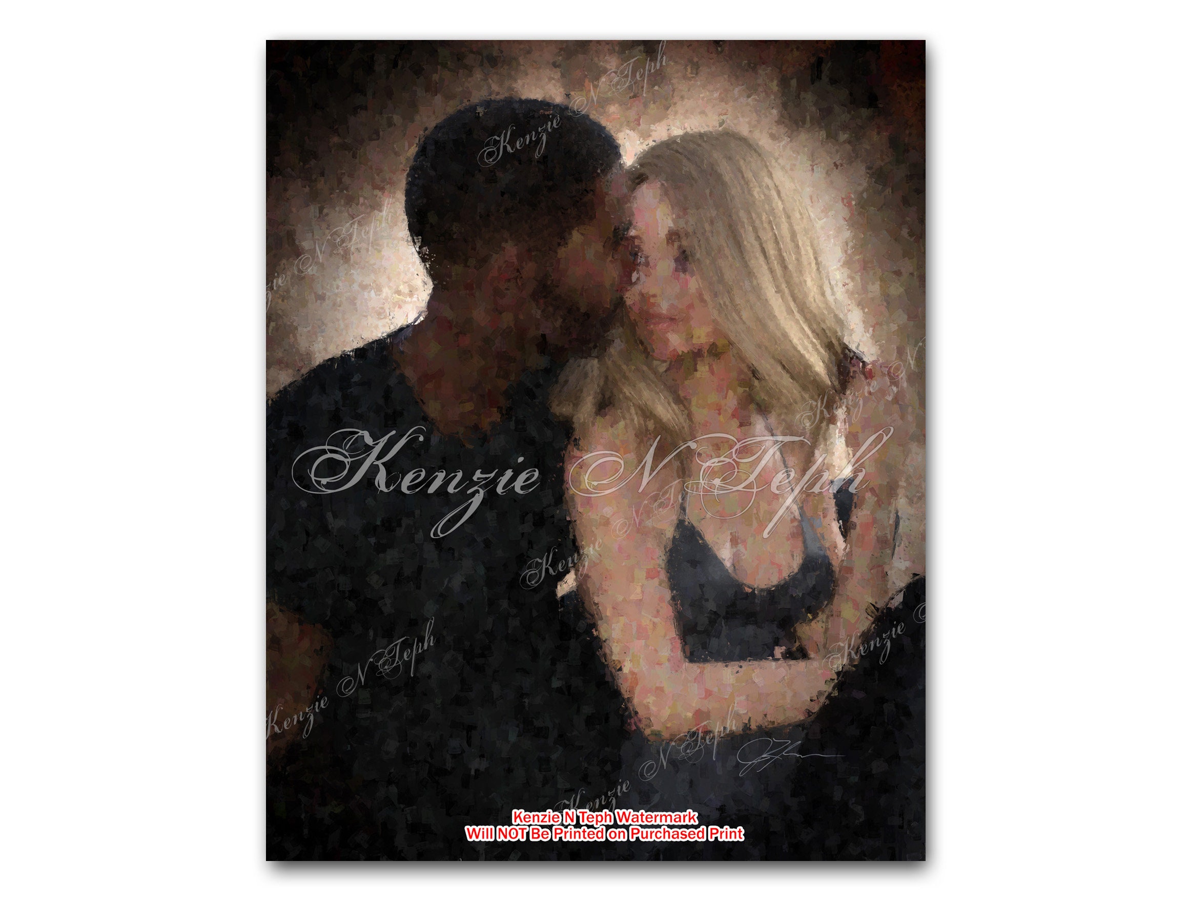Interracial Couple Wall Art, Biracial Love, Biracial Couple Art