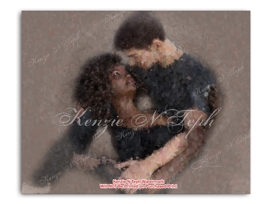 Interracial Couple Wall Art, Biracial Love, Biracial Couple Art