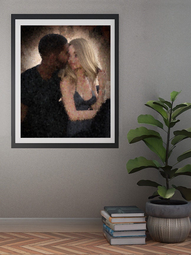 Interracial Couple Wall Art, Biracial Love, Biracial Couple Art