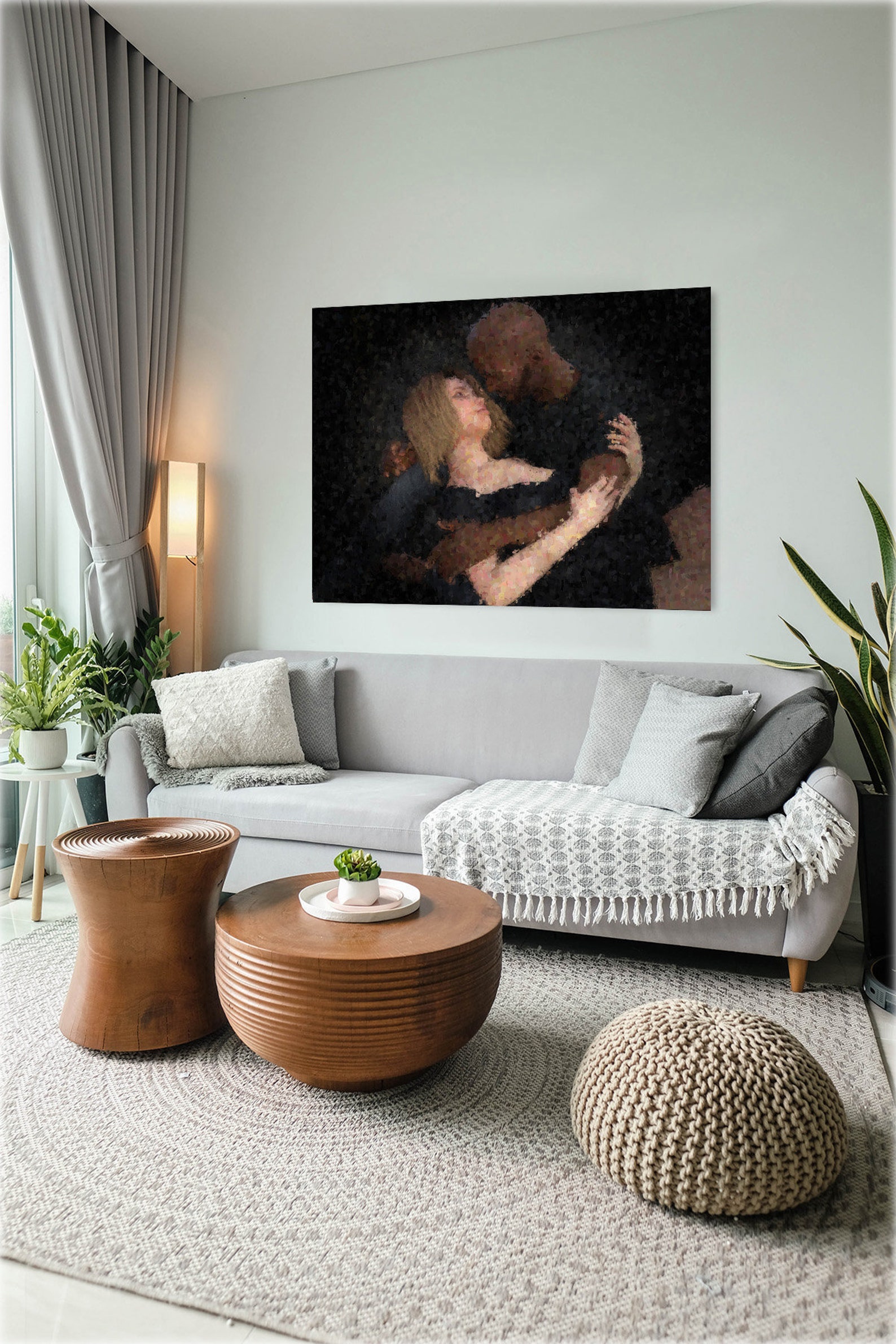 Interracial Couple Wall Art, Biracial Love, Biracial Couple Art
