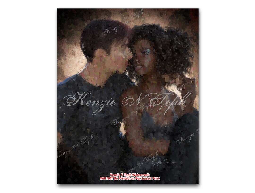 Interracial Couple Wall Art, Biracial Love, Biracial Couple Art