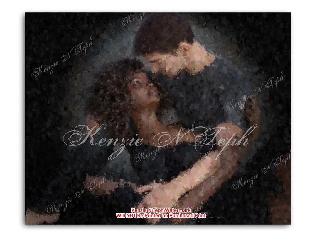 Interracial Couple Wall Art, Biracial Love, Biracial Couple Art