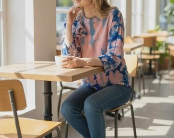 Felpa tie-dye di Ted Baker con dettagli a volant, in misto cotone e modal.