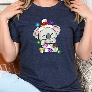 Koala Christmas Light Shirt, Koala Lover Gift, Koala Mom Tshirt, Christmas Tee, Christmas Gifts,  Koala Mom Tee, Xmas Tee
