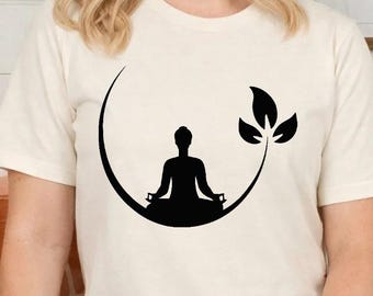 Yoga Lotus Flower T-Shirt, Zen Meditation Gift for Her