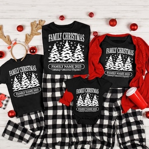 Personalized Family Christmas Name Pine Tree Shirt, Christmas Tree Shirt, Christmas Shirt For Family, Christmas Family Matching Shirt